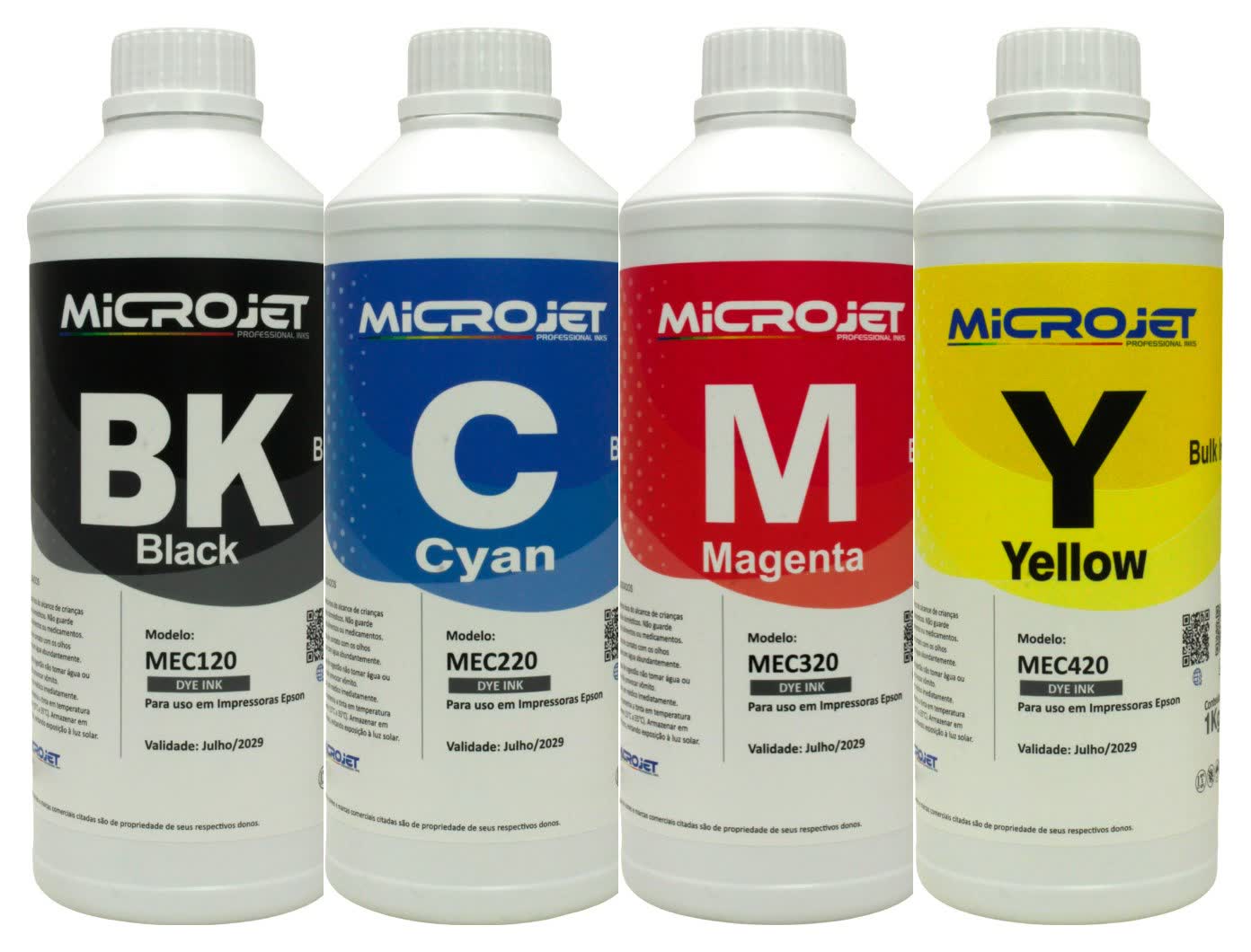 MicroJet 1 litro: preto, ciano, magenta e amarelo